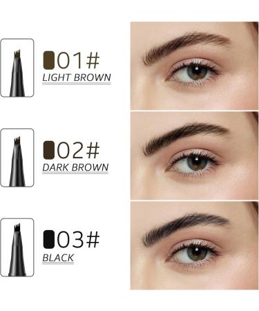Magic Eyebrow Pencil with 4 Fork Tip Microblading Brow Pencil for Natural Makeup Long-Lasting All Day Fine Stroke 3D Waterproof Brow Pen to Accurate Depiction for Makeup Beginners (Dark Brown) - Buy Online on GoSupps.com