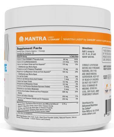Zahler Mantra Sugar-Free Hydration Supplement - Great-Tasting Fruit Punch - 30 Servings - International Shipping Available - Buy Online on GoSupps.com