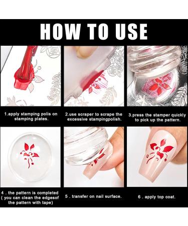 Nail Art Stamp Set | Silicone Stamping Plates & Jelly Stamper for Stunning Manicures - Buy Online on GoSupps.com