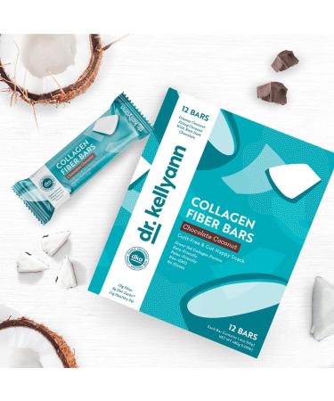 Dr. Kellyann Keto Collagen Fiber Bar - High Fiber, Low Carbs, Gluten-Free, Non-GMO, No Artificial Sweeteners - Coconut Dark Chocolate Snack (12 bars) - Buy Online on GoSupps.com