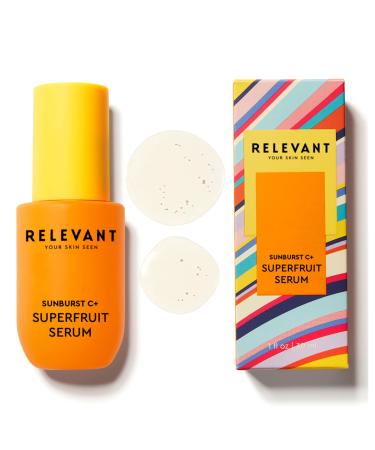 RELEVANT Sunburst C+ Vitamin C Serum for Face - Skin Brightening Face Serum with Vitamin C Vitamin E Oil Jojoba Oil & More - Skin Care Serum for Dark Spots Even Skin Tone Fine Lines & Wrinkles