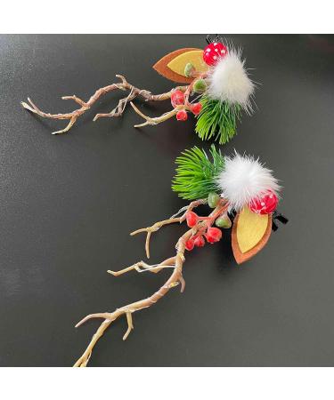 Clataly LED Christmas Hair Pins Simulation Tree Branch Hair Clips Light Up Flower Hairpin Hair Accessories for Women and Girls (Warm light A) - Buy Online on GoSupps.com
