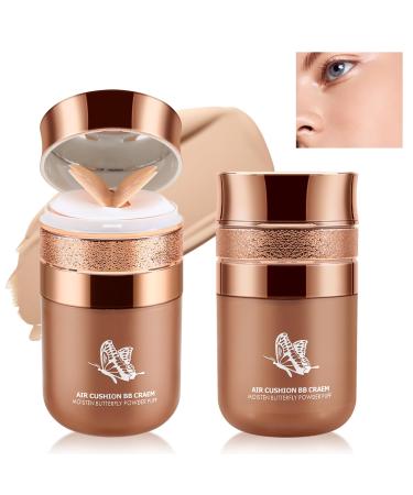 Boobeen Air Cushion BB Cream Lightweight Moisturizing Foundation Face Makeup Natural Matte Concealer for Dewy Finish Conceal & Brighten Nude Base Primer Cream to Even Skin Tone Long Lasting 0.35 Ounce (Pack of 1) Natural