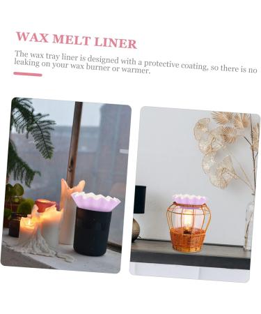 Minkissy 50 Pack Waxed Cardboard Cup Inserts for Wax Melting Warmers - 8.9x8.5x2.8cm Violet Silicone Shell PET-Coated Paper - Buy Online on GoSupps.com