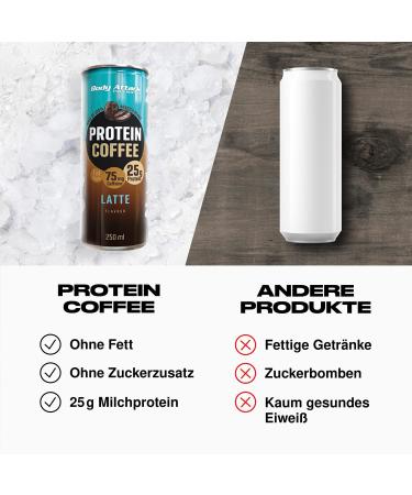 Body Attack Protein Coffee Latte - 12x250ml | Iced Coffee with 25g Protein & 75mg Caffeine | Refreshing Low-Fat 100% Arabica Coffee - Buy Online on GoSupps.com