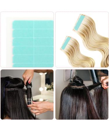 Prasacco Double Sided Hair Extension Tape - 10 Sheets/120 Pieces - Waterproof Adhesive for Hair Extensions - 4x0.8cm - Replacement Wig Tape - Buy Online on GoSupps.com