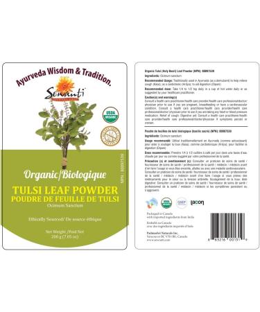 Sewanti Organic Tulsi Powder NPN 80097539 200g - Buy Online on GoSupps.com