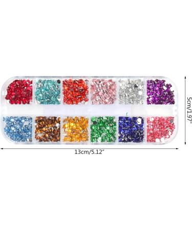 FEIlei 12 Grids 3D Nail Jewelry Nail Art Studs Shiny Diamond Crystal Gems Rhinestones - Buy Online on GoSupps.com