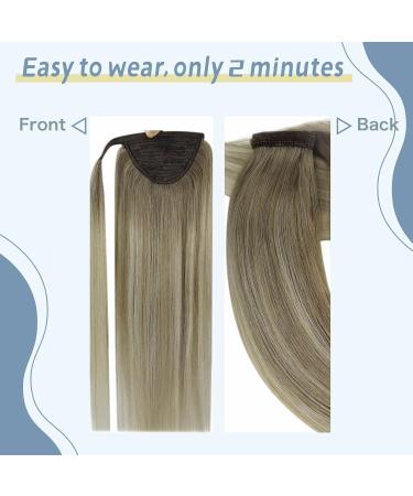 FSHINE PERSCHWANT 50cm Human Hair Ponytail Clip - Light Brown to Blonde Remy Hair 100g #19/8/60 - Perfect for Stunning Hairstyles - Buy Online on GoSupps.com