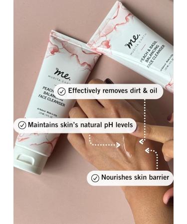 Mudita Earth Organic Skin Cleanser | Peach Leaf & Basil Acne Treatment | Gentle Vitamin C Face Wash for Sensitive Skin with Moringa Oil - Buy Online on GoSupps.com