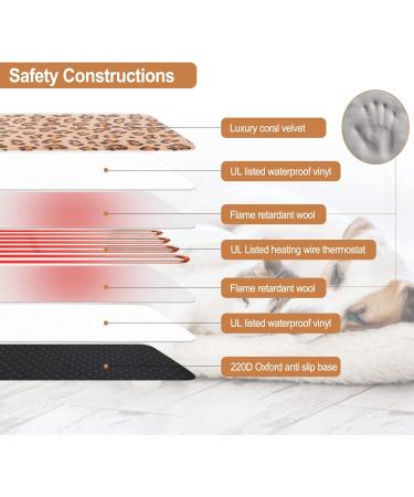 Adjustable Pet Heating Pad | Timer & Chew Resistant Cord | Waterproof Blanket for Cats & Dogs | 15X18 Beige - Buy Online on GoSupps.com