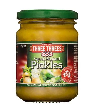 Three Three Sweet Mustard Pickles 250g - Tangy and Delicious Condiment - Buy Online on GoSupps.com