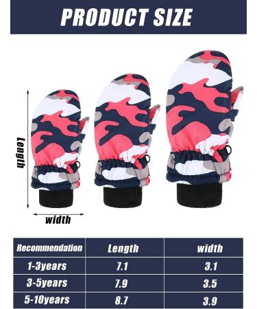 SATINIOR 2 Pairs Kids Waterproof Ski Mittens - Rose Red & Gray - 5-10 Years - Buy Online on GoSupps.com