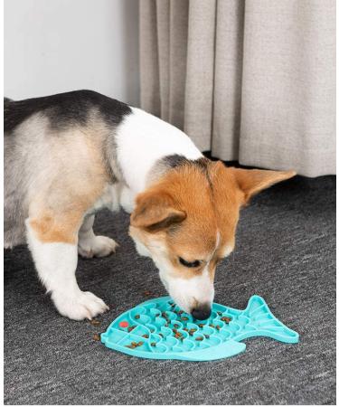 Fish-Shaped Cat Slow Feeder Bowl & Puzzle Mat - Anxiety Relief and Slow Eating for Small Dogs & Cats - Cat Treat Toy - 2 Pack - Buy Online on GoSupps.com