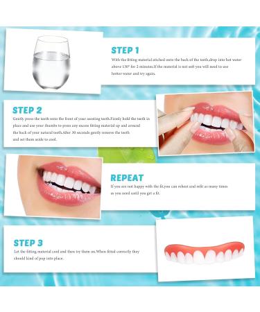 Shop Gimly 2 Pairs of False Teeth Veneers - Natural Dental Repair for Upper & Lower Jaw | White Dentures for Men & Women - Buy Online on GoSupps.com