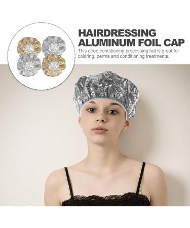 Alipis Lot de 4 Bonnets en Aluminium pour Soins Capillaires la Vapeur R utilisables lastiques 28 CM 2 Argent s et 2 Dor s Adapt s pour Profond et Coloration Professionnelle en - Buy Online on GoSupps.com