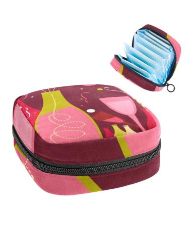 GIAPB Period Bag Sanitary Napkin Storage Bag Period Pouch Travel Makeup Bag Red Cup Color3374
