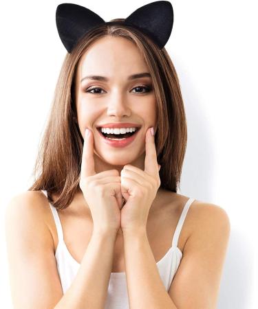 Cat Ears Headbands - 2 Pack Hairbands for Women & Girls | Black Cat Ears Costume Party Accessories - Buy Online on GoSupps.com