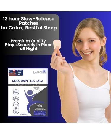 Live To Shine Melatonin Sleep Patches with GABA Calm Busy Minds & Support Restful Sleep Slow Release Transdermal Patch 30 Patches No Pills or Gummies Made in USA - Buy Online on GoSupps.com