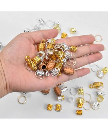 140 PCS Hair Rings for Braids - Metal Hair Cuffs Pearls & Dreadlocks Accessories - Adjustable Hair Cuffs for Stylish Decor - Buy Online on GoSupps.com