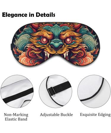 Japanese Fiery Dragon Sleep Mask - Adjustable Eye Shade for Ultimate Light Blocking | Perfect for Men & Women - Buy Online on GoSupps.com