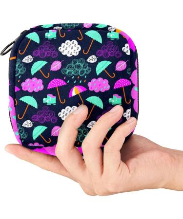Portable Women's Napkin Storage Pocket Rain Umbrella Patterns & Menstrual Cup Storage Bags for First Period Color 2 - Buy Online on GoSupps.com