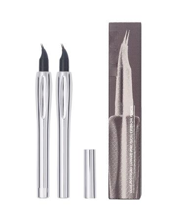 Generisch 2 x Tooth Pencil Waterproof Eyebrow Pencil 0.5ml Non Amazing Fork Tip Eyebroow Peen Two Teeth Pencil Cosmetic for Women Girls