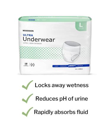 McKesson Ultra Underwear Incontinence Heavy Absorbency Large 72 Count - Buy Online on GoSupps.com