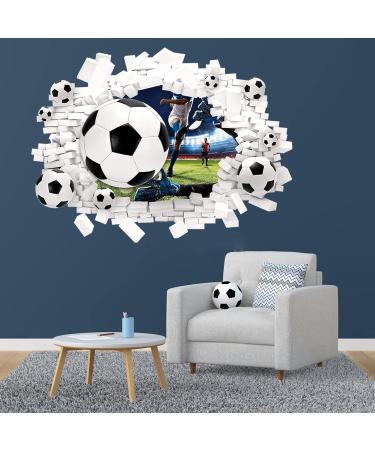 Large 3D Football Wall Sticker- Boys Bedroom Decor | Football Player Decal for Nursery | Soccer Wall Art for Kids Room - Buy Online on GoSupps.com