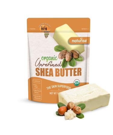 Naturise - African Shea Butter Raw Organic, Pure Shea Butter Raw Organic for Skin and Hair, Shea African Butter Skin Moisturizer, Raw Shea Butter Without Artificial Fillers & GMOs, 1 lb African Shea Butter 1 Pound (Pack of 1)