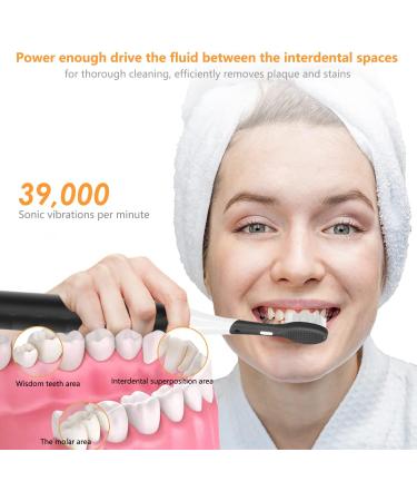 Ultra-Quiet Electric Toothbrush for Adults - 39 000 VPM 50 Days Battery Life Black - Buy Online on GoSupps.com