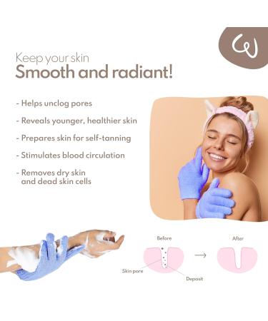 WE COSMETIC Body Exfoliating Gloves & Loofah Mitt | Heavy Exfoliation Scrubbing Set - Buy Online on GoSupps.com