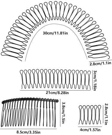 Hair Finishing Fixer Comb - Metal Hair Side Combs 21x3cm Girls Styling Tool | 13g U Pin Stretchable Hair Comb Invisible Hair Styling Tools Bangs Holder Hair Combs for Women Girls Hairstyle 5 piece set - Buy Online on GoSupps.com
