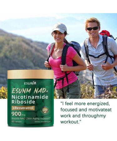 ESUNM Liposomal NAD+ Supplement with Resveratrol NMN Supplement NAD Resveratrol Support Cellular Health Stamina & Healthy Aging Third-Party Tested 80 Capsules - Buy Online on GoSupps.com