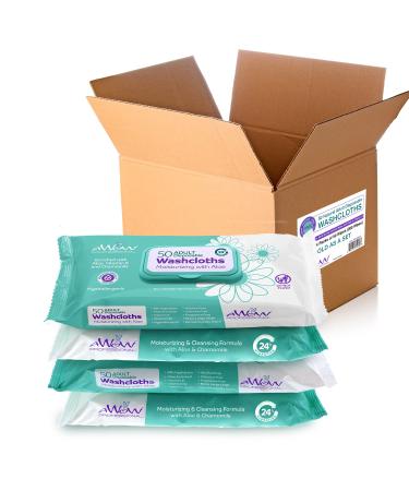 AWOW 50 Large No Rinse Body Wipes for Adults - Camping, Incontinence, Post Workout - Unscented (200 Wet Wipes) - Buy Online on GoSupps.com