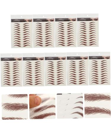 WOFASHPURET Eyebrow Pen 9 Sheets Waterproof Eyebrow Stickers Eyebrow Tattoos Stickers Eyebrow Transfer Stickers 6d Shaping 21x14.7cm Brown - Buy Online on GoSupps.com