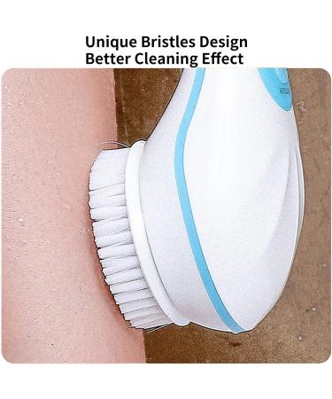 Electric Body Brush Shower Brush | Rechargeable Extended Long Handle Back Body Brush - Exfoliating 5 in 1 | BREENHILL 3608Blue (Blue) - Buy Online on GoSupps.com