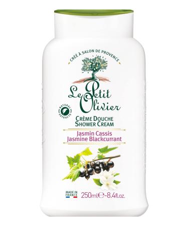 Le Petit Olivier Shower Cream - Jasmine Blackcurrant - Gently Cleanses Skin - Fresh and Moisturizing - pH Neutral - Dermatologically Tested - Free Of Soap and Dyes - 8.4 oz