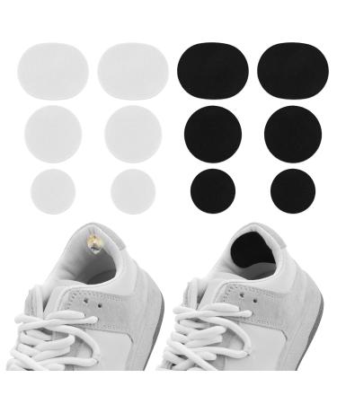 Shoe Heel Repair Inserts 6 Pairs Self-Adhesive Shoe Patches Kit Circle Shape Sneaker Hole Prevention Patch for Repair Holes Large and Small Size