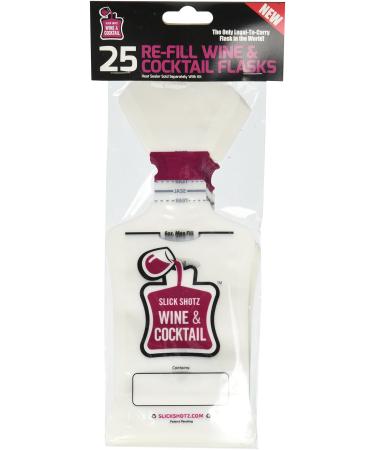 Slick Shotz - 25 Wine & Cocktail Flask Refill Pack (Heat Sealer Needed)