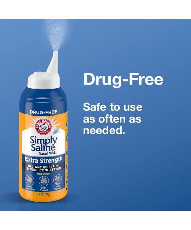 Arm & Hammer Simply Saline Extra Strength Nasal Mist 4.6oz 3-Pack - Hypertonic Saline Nasal Spray - Drug-Free - Buy Online on GoSupps.com