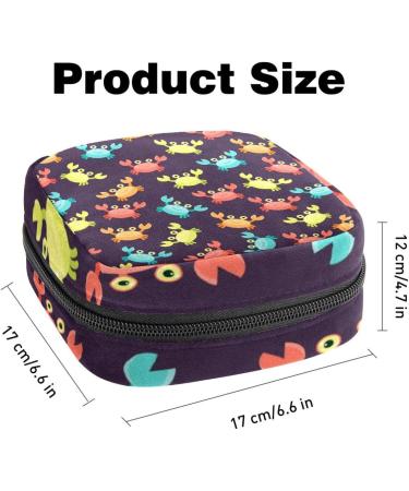 Menstrual Bag Zipper - Ladies Napkin Pouch & Tampon Collection for Women and Girls | Crab Pattern Design - Buy Online on GoSupps.com