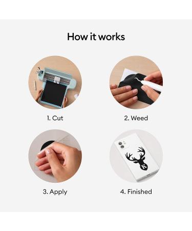 Cricut Premium Removable Vinyl 12 x 15 ft - Easy Removal, No Residue - Indoor-Outdoor DIY Projects & Decals - Black - Buy Online on GoSupps.com