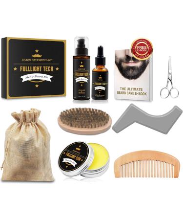 Beard Kit for Men Grooming & Care W/Beard Wash/Shampoo Beard Shaping Tool Beard Oil Beard Balm Leave-in Conditioner Beard Comb Beard Brush Scissor Valentines Day Gifts for Him/Boyfriend/Husband - Buy Online on GoSupps.com