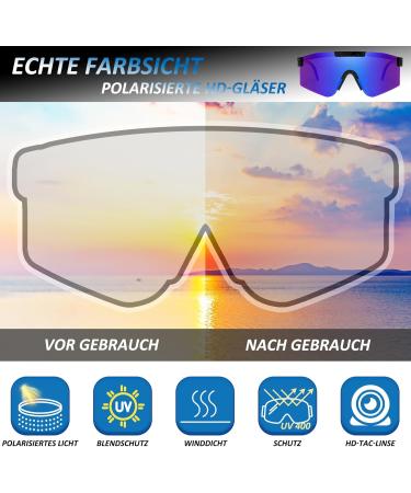 Buy Dadapanghu Fast Polarized Sunglasses - UV400 Rave Sports Glasses for Men & Women | Perfect for Cycling Skiing Fishing & Running - Blue Gradient - Buy Online on GoSupps.com