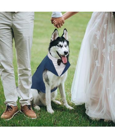 Kuoser Dog Smoking Suit & Bandana Set - Stylish Pet Formal Clothes for Weddings Halloween & Parties | S-XXL | 60cm Blue - Buy Online on GoSupps.com
