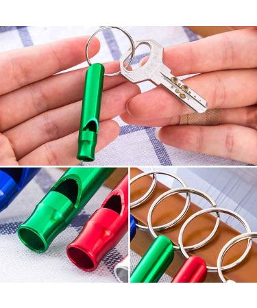 10 Pack Aluminum Survival Whistles with Carabiners - Emergency Whistle Set for Sport, Referee, Hiking, Camping - Buy Online on GoSupps.com