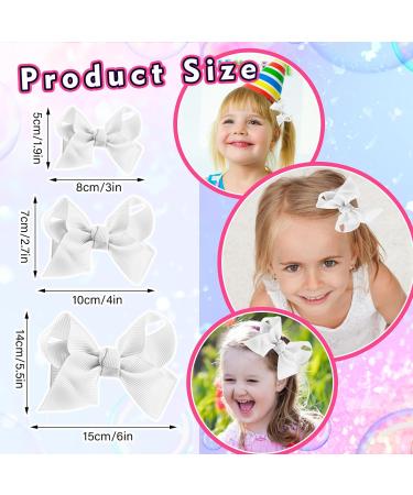 White Bow Hair Clips Set for Girls - 6Pcs Alligator Clips Hair Accessories for Kids and Teens - Buy Online on GoSupps.com