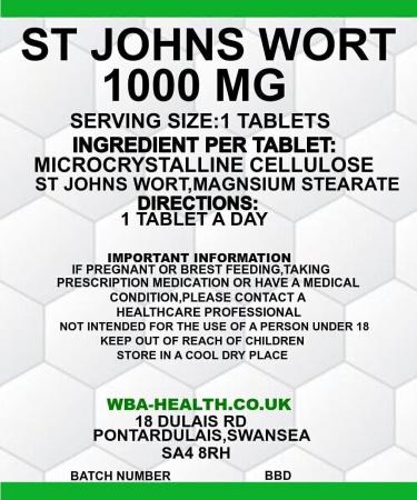 ST Johns Wort 1000MG 120 Tablets Letter Box Friendly WBA-Health - Buy Online on GoSupps.com