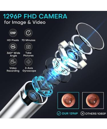 OTAONE Ear Wax Removal Tool with 1296P FHD Camera - WiFi Compatible with iPhone iPad Android - Black - Buy Online on GoSupps.com